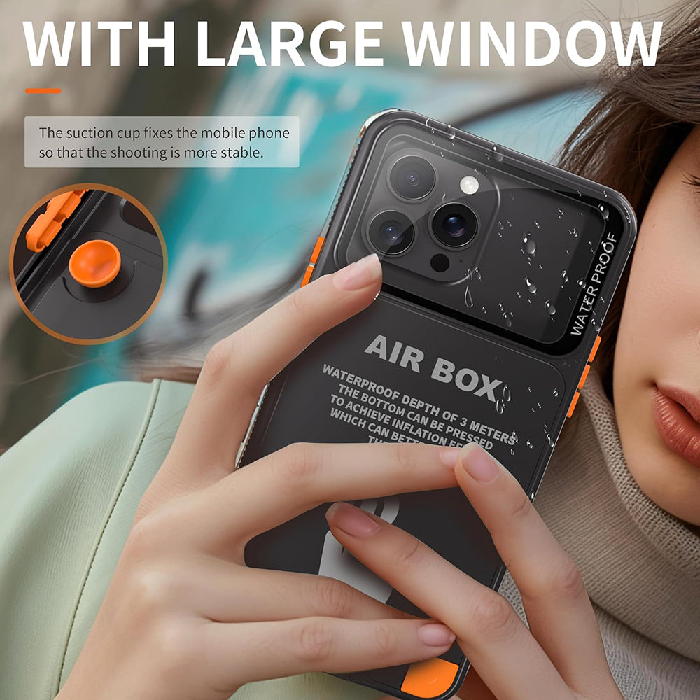 Univerzalna vodootporna futrola za telefon max. 6.7 inča, ShellBox, AirBox, Crna