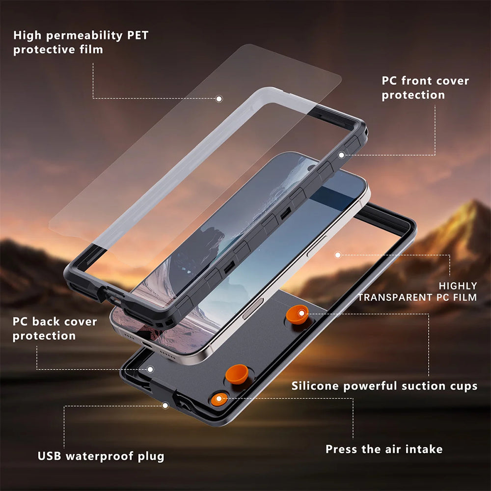 Univerzalna vodootporna futrola za telefon max. 6.9 inča, ShellBox, AirBox, Crna