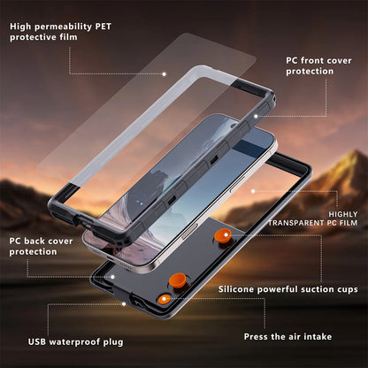 Univerzalna vodootporna futrola za telefon max. 6.9 inča, ShellBox, AirBox, Crna