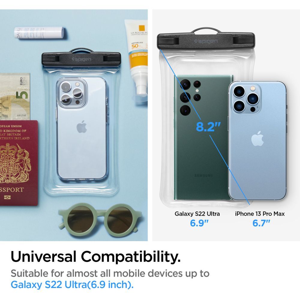 Univerzalna vodootporna futrola za telefon max. 6.9 inča, Spigen, A610, Prozirna AMP04530