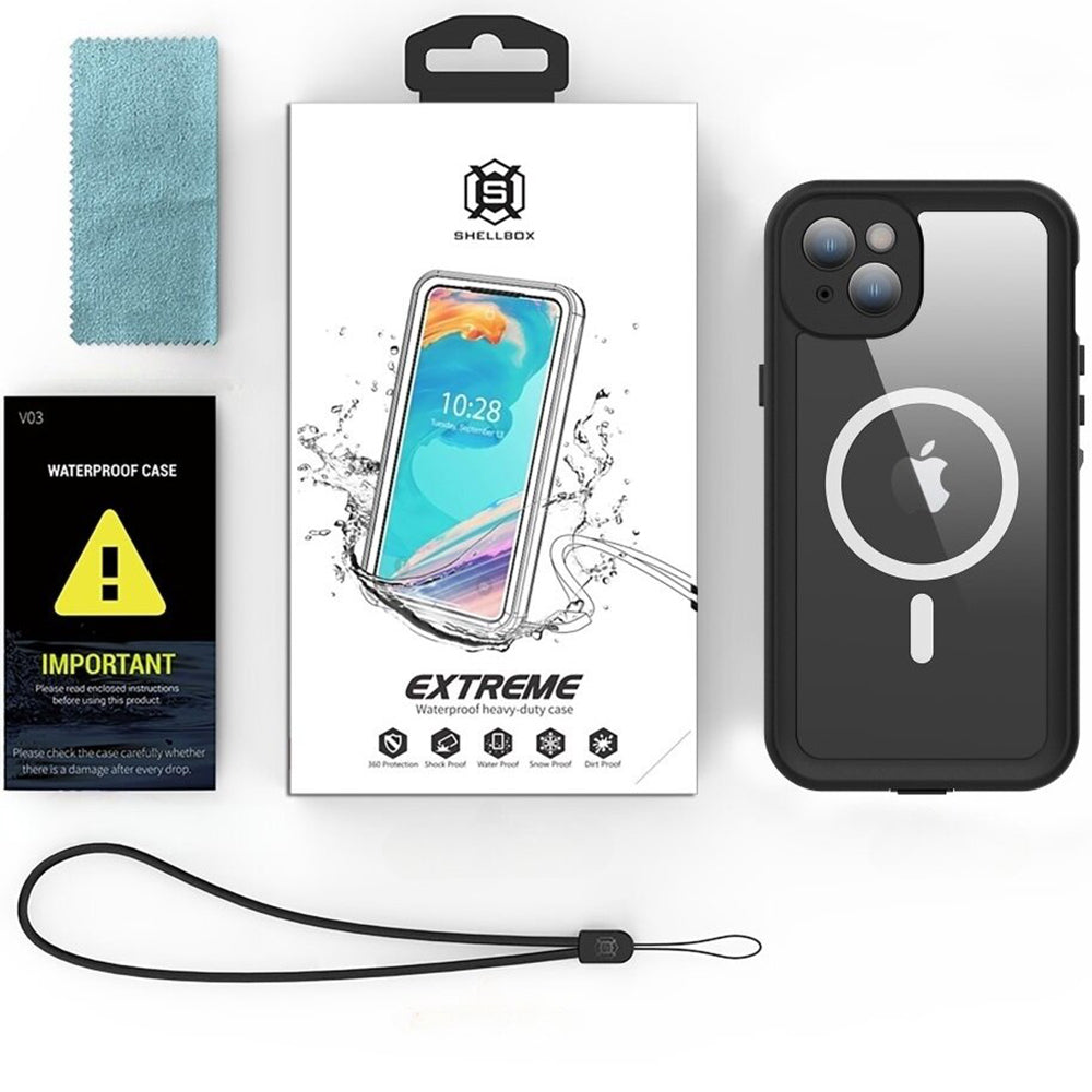 Vodootporna MagSafe maska za Apple iPhone 15 Plus, ShellBox, Crna