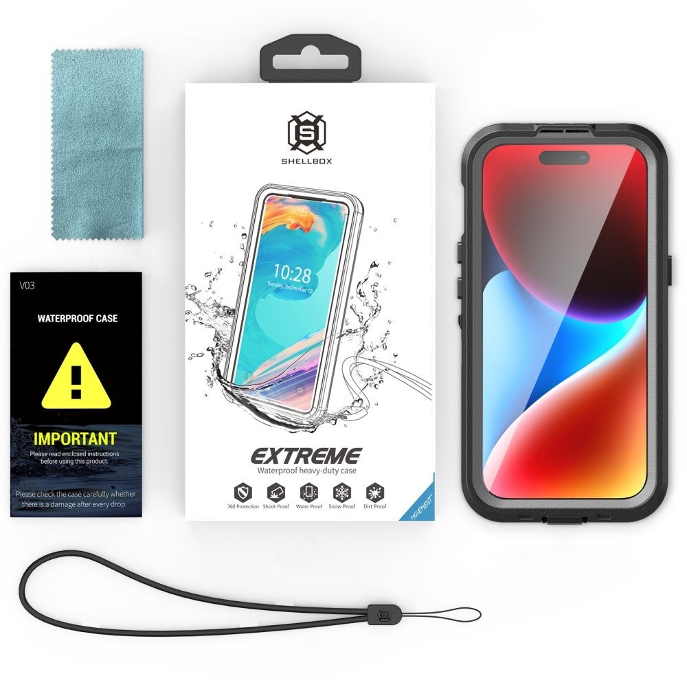 Vodootporna MagSafe maska za Apple iPhone 15, ShellBox, Crna