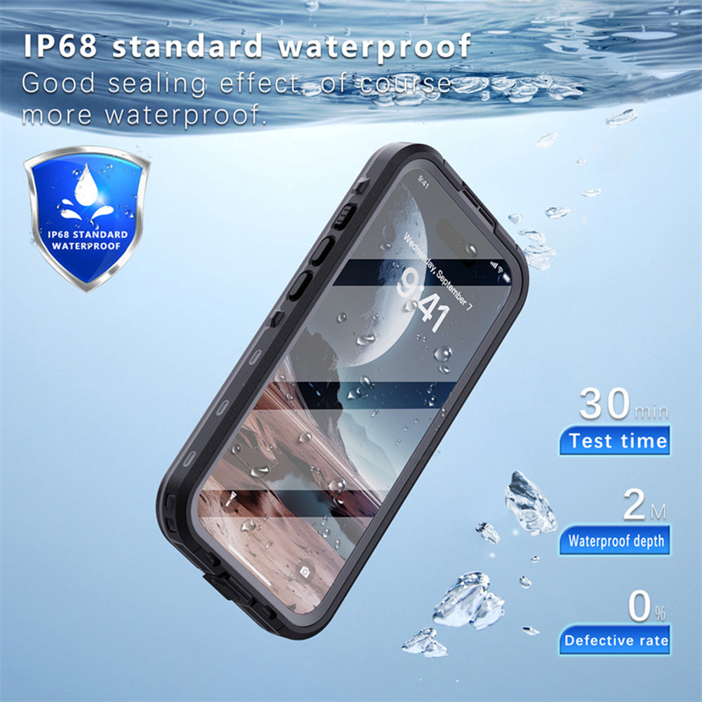 Vodootporna maska za Apple iPhone 16, ShellBox, Crna