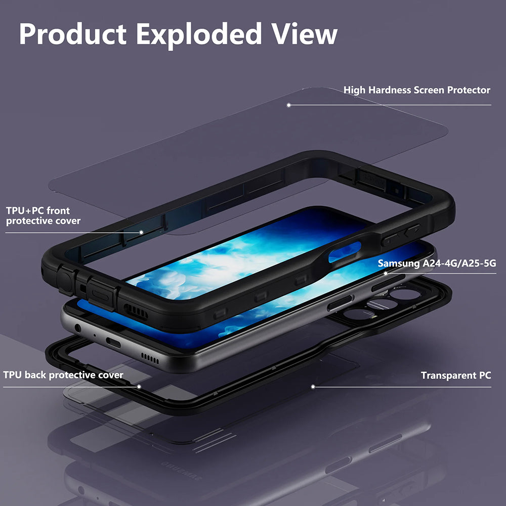 Vodootporna maska za Samsung Galaxy A25 A256, ShellBox, Crna