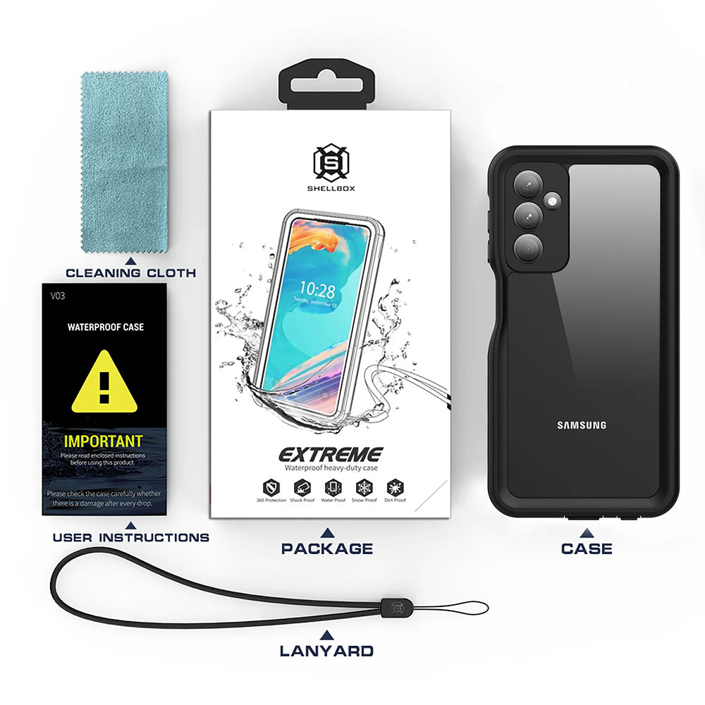 Vodootporna maska za Samsung Galaxy A25 A256, ShellBox, Crna