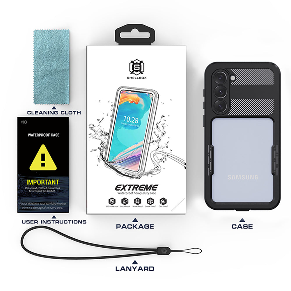 Vodootporna maska za Samsung Galaxy S23+ S916, ShellBox, Crna
