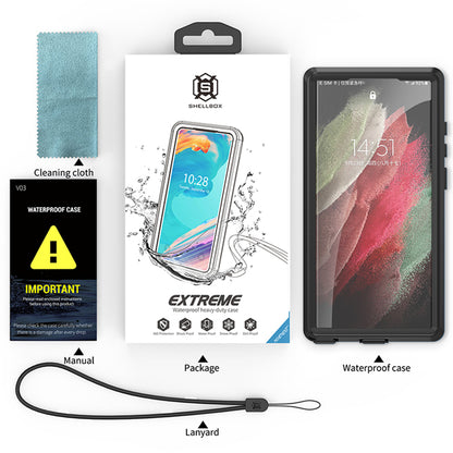 Vodootporna maska za Samsung Galaxy S23 Ultra S918, ShellBox, Crna