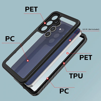Vodootporna torbica za Samsung Galaxy S25 FE, ShellBox, Crna