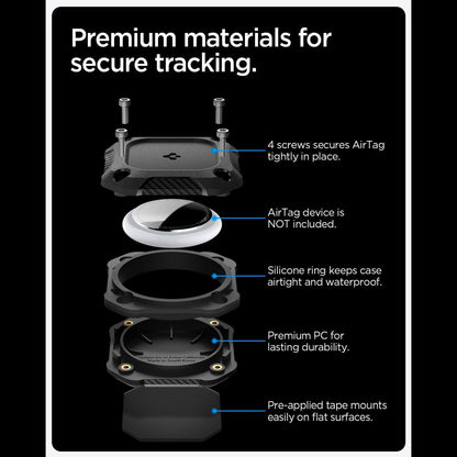 Vodootporna futrola Spigen Tough Armor za Apple AirTag, Crna ACS09781