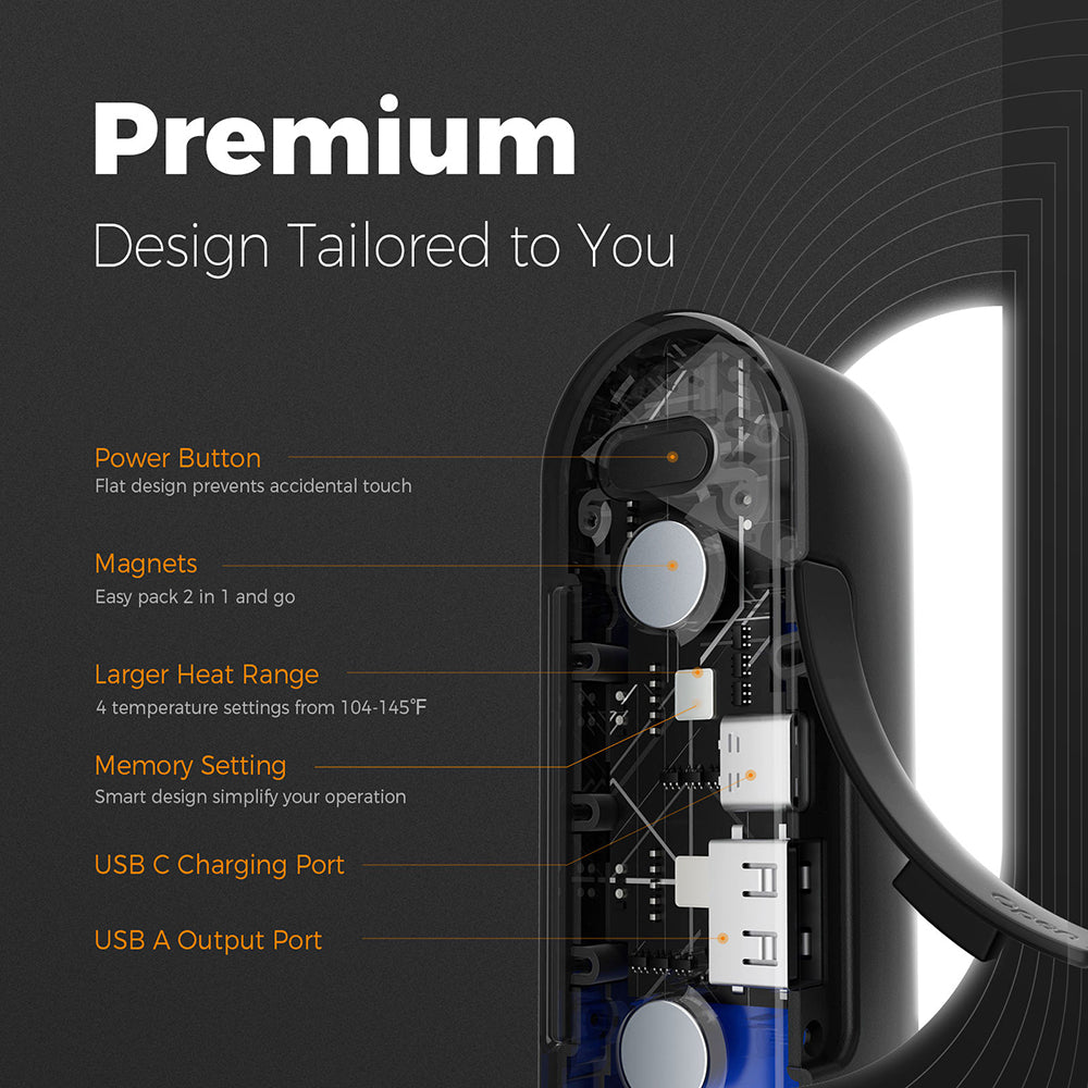 Grijač za ruke Ocoopa UT2s, Crni