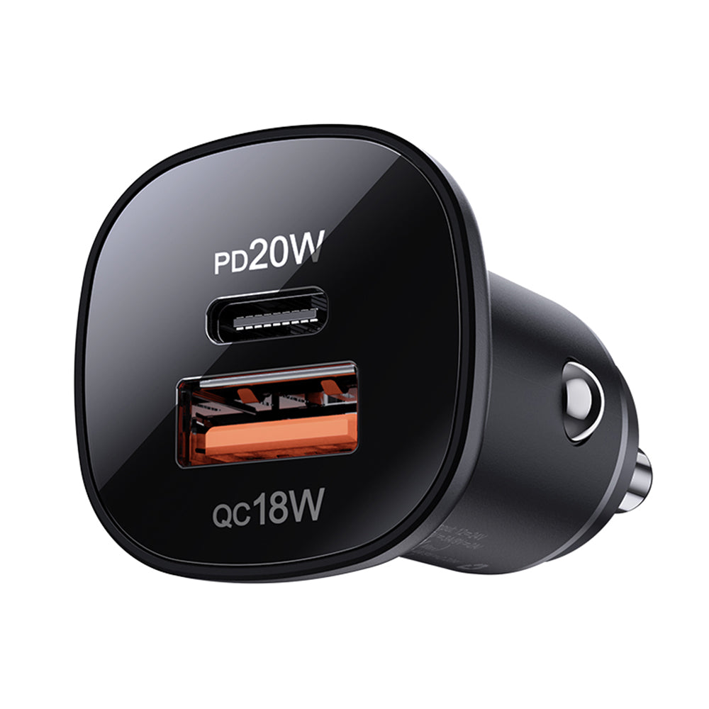 Auto punjač Acefast B1, 38W, 3A, 1 x USB-A - 1 x USB-C, Crni