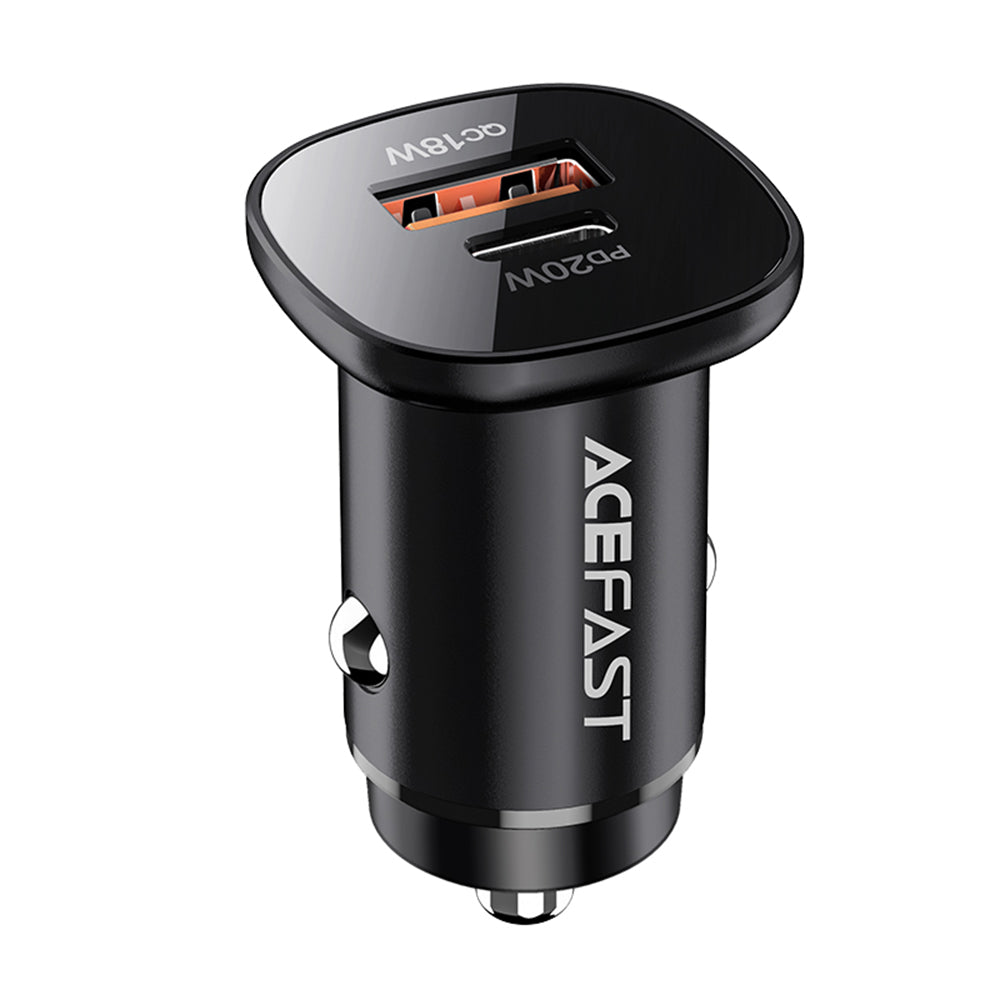 Auto punjač Acefast B1, 38W, 3A, 1 x USB-A - 1 x USB-C, Crni