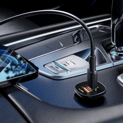 Auto punjač Acefast B1, 38W, 3A, 1 x USB-A - 1 x USB-C, Crni
