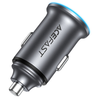 Auto punjač Acefast B15, 65W, 3.25A, 1 X USB-A - 1 x USB-C, Sivi