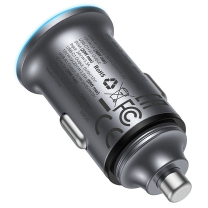 Auto punjač Acefast B15, 65W, 3.25A, 1 X USB-A - 1 x USB-C, Sivi
