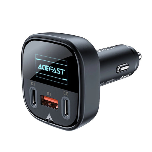 Auto punjač Acefast B5 Display, 101W, 5A, 1 x USB-A - 2 x USB-C, Crni