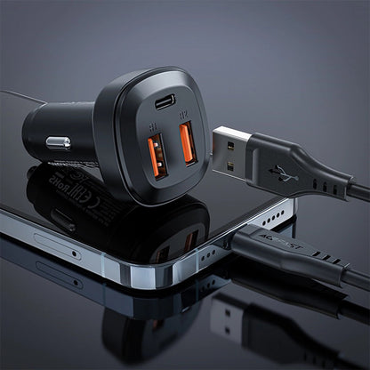 Auto punjač Acefast B9, 66W, 5A, 2 x USB-A - 1 x USB-C, Crni