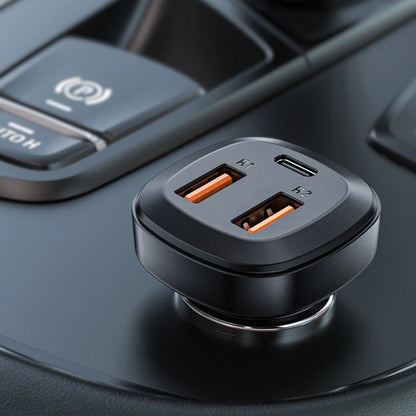 Auto punjač Acefast B9, 66W, 5A, 2 x USB-A - 1 x USB-C, Crni