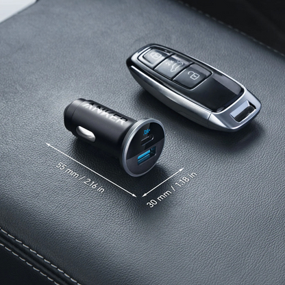 Auto punjač Anker 323, 52.5W, 3A, 1 x USB-A - 1 x USB-C, Crni, Obnovljeno A2735G11