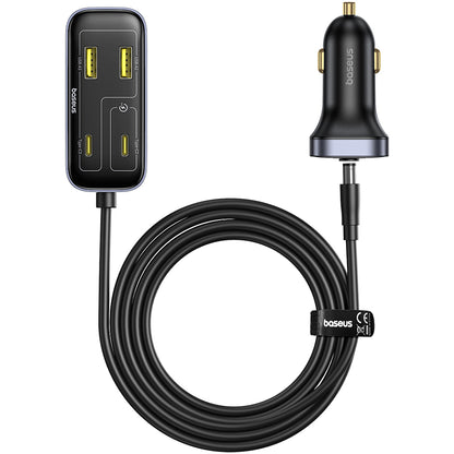 Auto punjač Baseus BackseatPal L1, 110W, 3A, 3 x USB-A - 3 x USB-C, Crni C00081100121-00