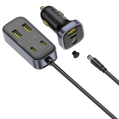 Auto punjač Baseus BackseatPal L1, 110W, 3A, 3 x USB-A - 3 x USB-C, Crni C00081100121-00