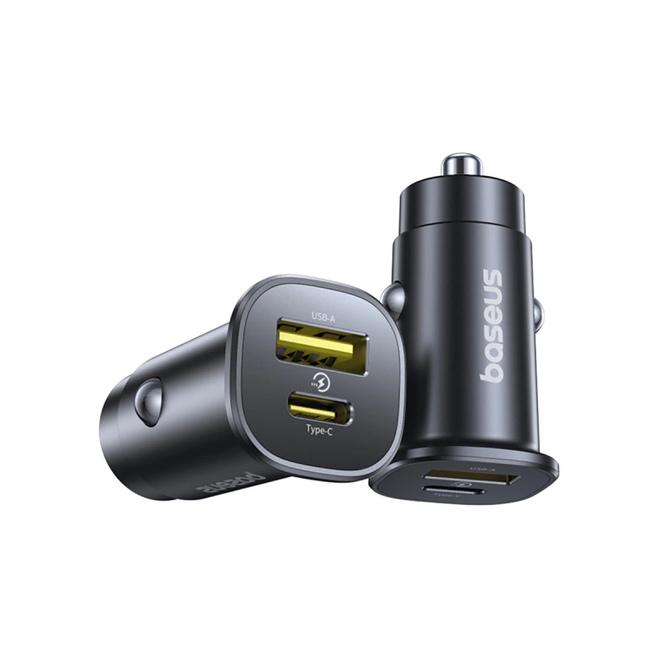 Auto punjač Baseus GoTrip, 30W, 3A, 1 x USB-A - 1 x USB-C, Crni