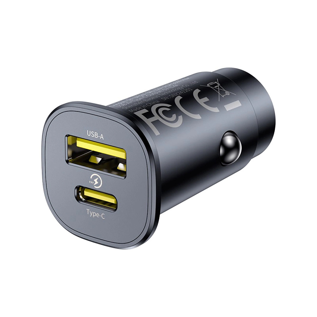 Auto punjač Baseus GoTrip, 30W, 3A, 1 x USB-A - 1 x USB-C, Crni