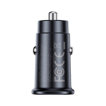 Auto punjač Baseus GoTrip, 30W, 3A, 1 x USB-A - 1 x USB-C, Crni