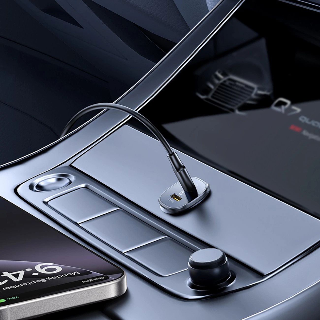Auto punjač Baseus GoTrip, 30W, 3A, 2 x USB-C, Crni