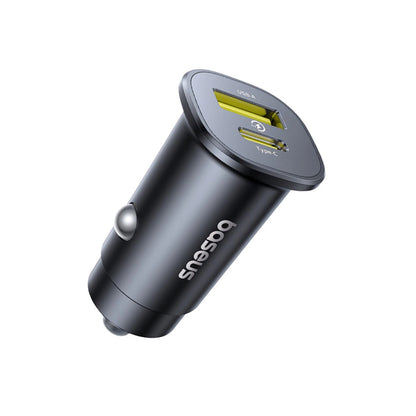 Auto punjač Baseus GoTrip, 30W, 3A, 1 x USB-A - 1 x USB-C, Crni