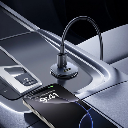 Auto punjač Baseus GoTrip, 30W, 3A, 2 x USB-C, Crni
