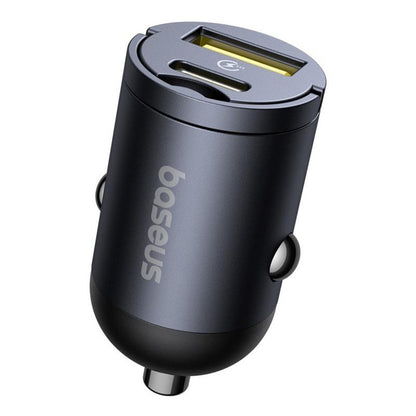 Auto punjač Baseus Tiny Star, 30W, 3A, 1 x USB-A - 1 x USB-C, Crni C00035001121-02