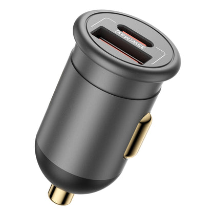 Auto punjač Blueo, 35W, 3A, 1 x USB-A - 1 x USB-C, Sivi