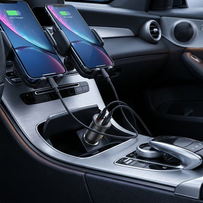 Auto punjač Blueo, 35W, 3A, 1 x USB-A - 1 x USB-C, Sivi