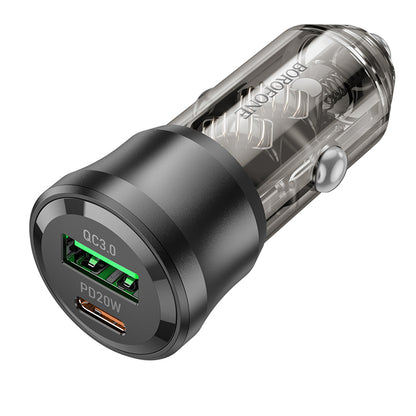 Auto punjač Borofone BZ25 Journey, 38W, 3A, 1 x USB-A - 1 x USB-C, Crni