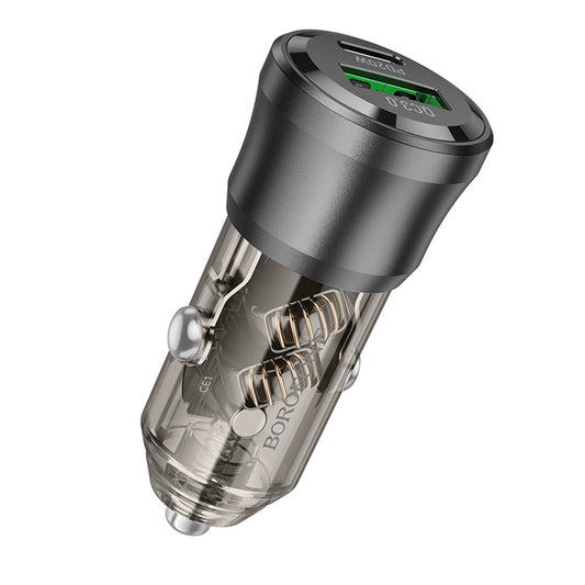 Auto punjač Borofone BZ25 Journey, 38W, 3A, 1 x USB-A - 1 x USB-C, Crni