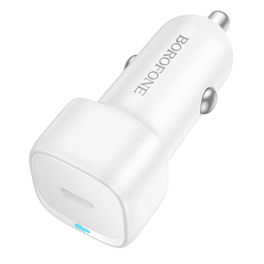 Auto punjač Borofone BZ34A Cloud, 20W, 3A, 1 x USB-C, Bijeli