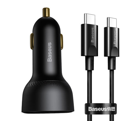 Auto punjač s USB-C kabelom Baseus Superme, 100W, 5A, 1 x USB-A - 1 x USB-C, Crni TZCCZX-01