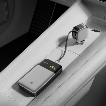 Auto punjač s USB-C kabelom Cuktech CC903P Display, 100W, 5A, 1 x USB-A - 1 x USB-C, Siva