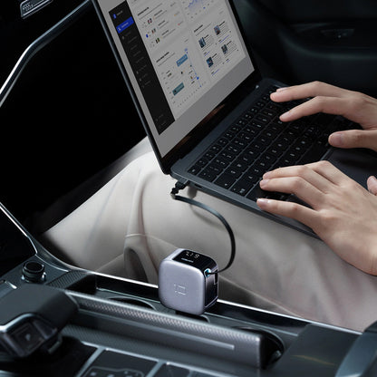 Auto punjač s USB-C kabelom Cuktech CC903P Display, 100W, 5A, 1 x USB-A - 1 x USB-C, Siva