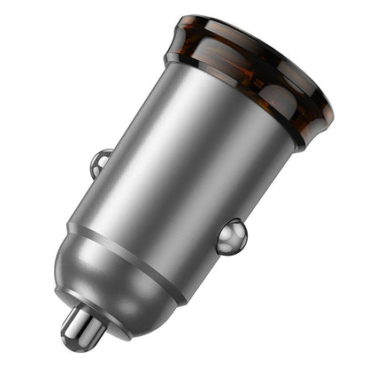 Auto punjač s Lightning kabelom HOCO NZ16A, 43W, 3A, 1 x USB-A - 1 x USB-C, Sivi