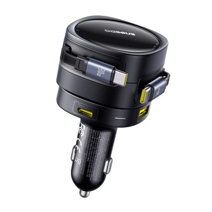 Auto punjač s USB-C kabelom Baseus Enjoyment Max, 90 W, 1 x USB-A – 1 x USB-C, crni C00035507121-03
