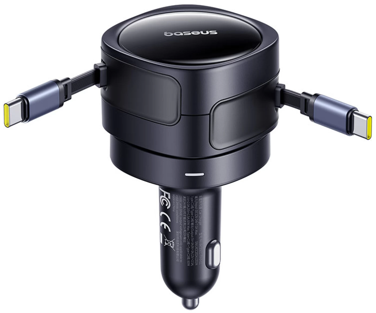 Auto punjač s USB-C kabelom Baseus Enjoyment Max, 60 W, crni C00035507121-01