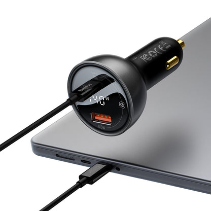 Auto punjač s USB-C kabelom Baseus, 140W, 5A, 1 x USB-A - 1 x USB-C, Crni CGZX070001