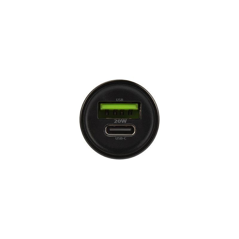 Auto punjač s Lightning kabelom MaXlife MXCC-04, 20W, 3A, 1 x USB-A - 1 x USB-C, Crni