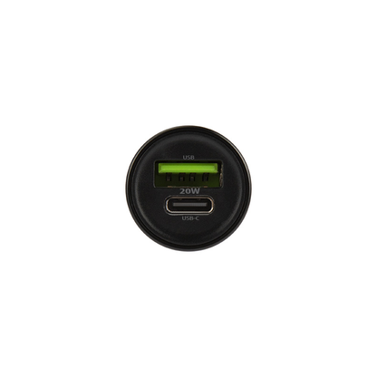 Auto punjač s Lightning kabelom MaXlife MXCC-04, 20W, 3A, 1 x USB-A - 1 x USB-C, Crni