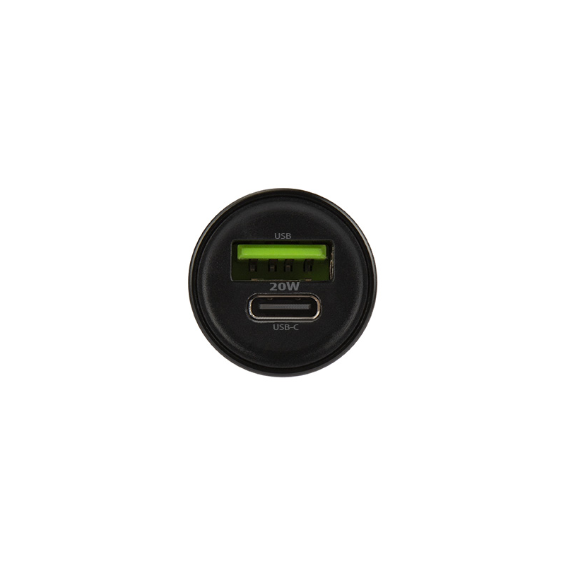 Auto punjač s USB-C kabelom MaXlife MXCC-04, 20W, 3A, 1 x USB-A - 1 x USB-C, Crni