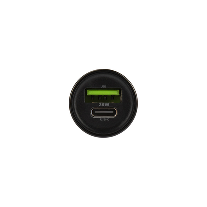 Auto punjač s USB-C kabelom MaXlife MXCC-04, 20W, 3A, 1 x USB-A - 1 x USB-C, Crni