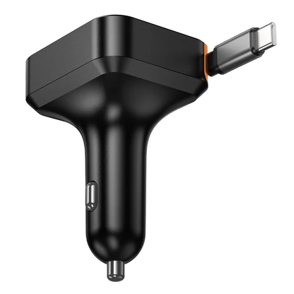 Auto punjač s USB-C kabelom HOCO NZ18, 65W, 3A, 1 x USB-A - 1 x USB-C, Crni