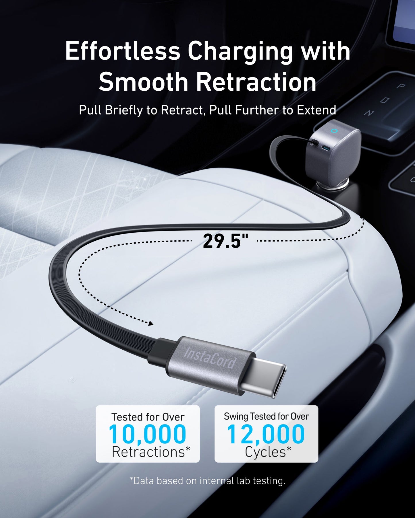 Auto punjač s USB-C kabelom Anker Nano, 75W, 3A, 1 x USB-C, Sivi A2738HA2